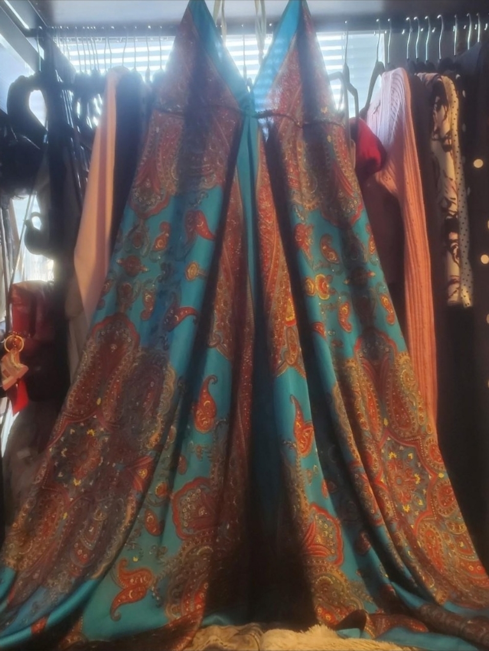 Wet Seal Turquoise Paisley Halter Maxi